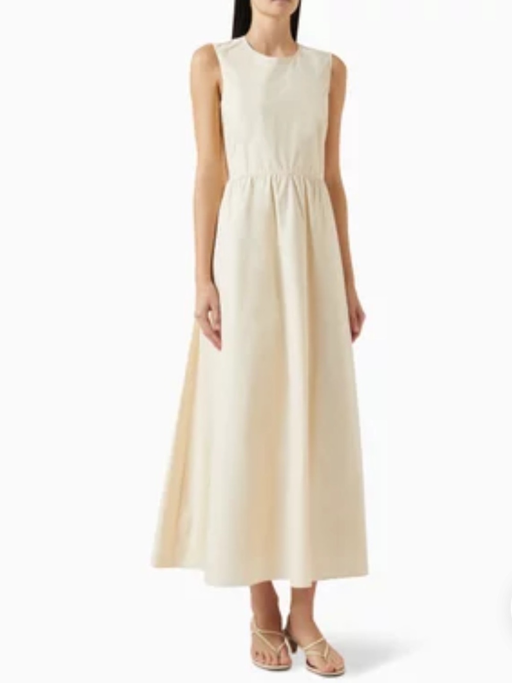 COS Cut-out Maxi Dress in Cotton in Ivory Off White Size 12 A-line dress - Picture 2 of 8